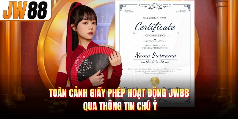 Toàn cảnh Giấy phép hoạt động JW88 qua thông tin chú ý